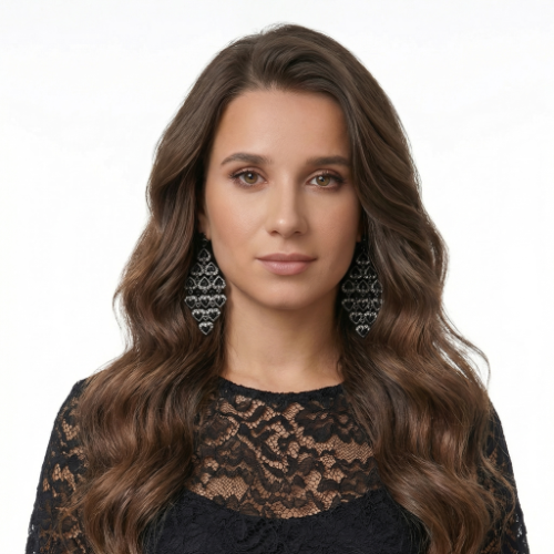 Gunmetal Black Heart Chandelier Earrings