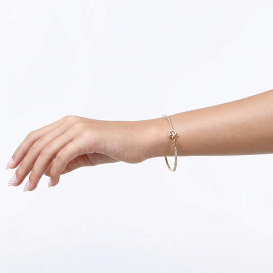 Golden Flora Crystal Bangle