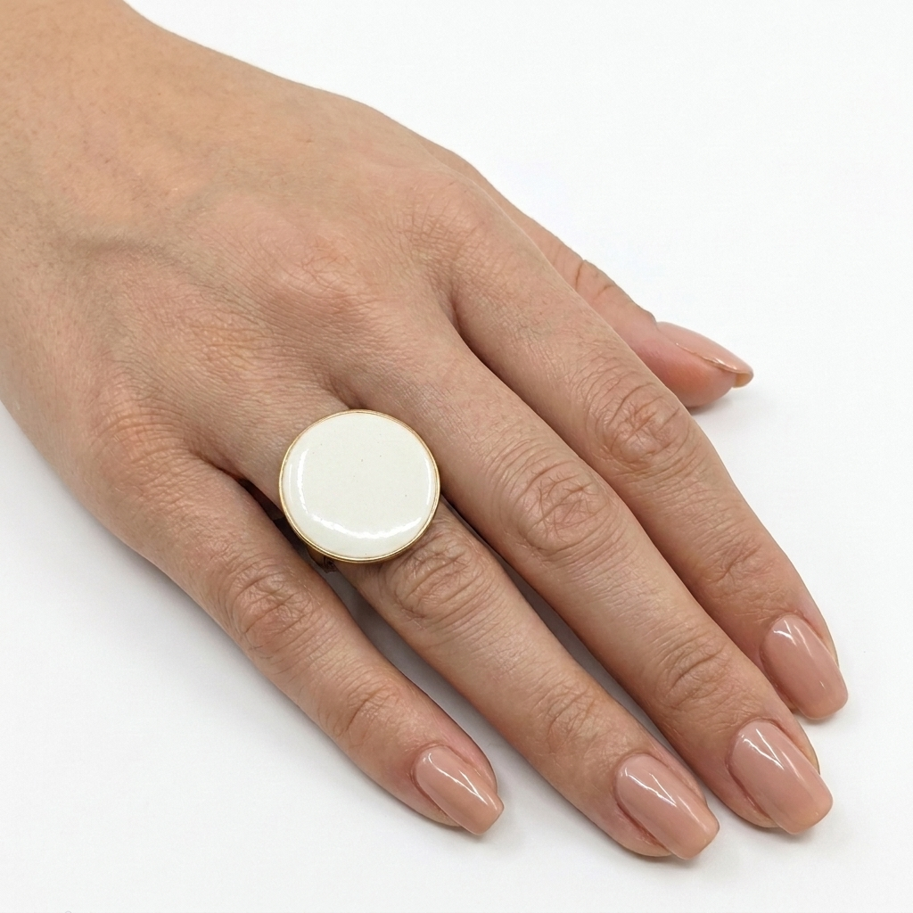 Round Enamel Statement Ring