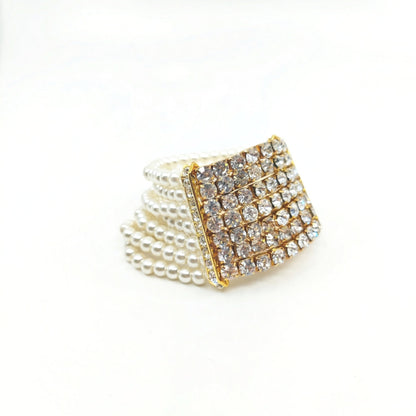 Pearl & Crystal Pave Cuff Bracelet
