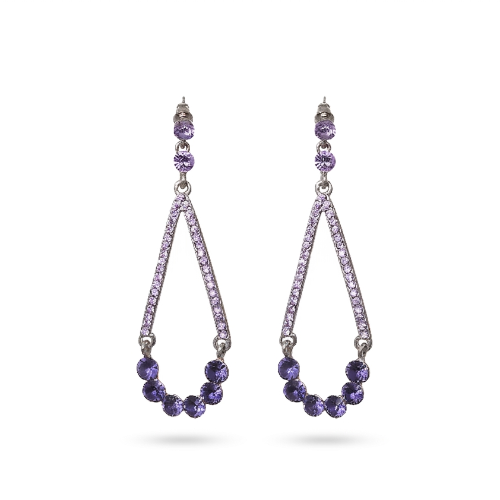Ombre Amethyst Open Teardrop Earrings