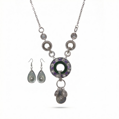 Silver Circle Chain Jewelry Set