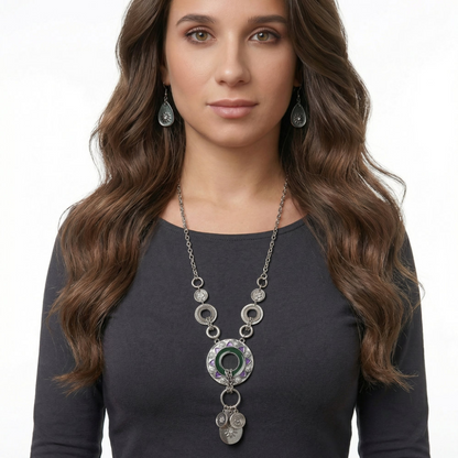 Silver Circle Chain Jewelry Set