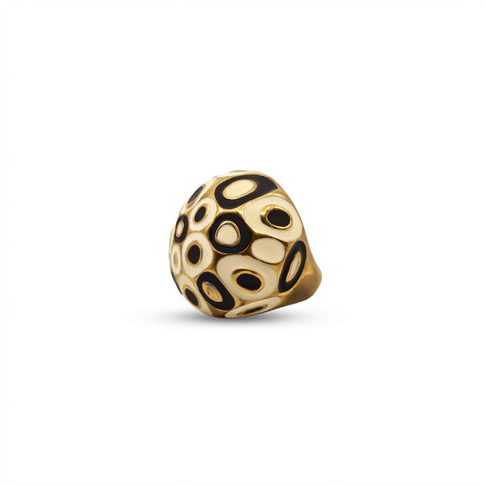 Mod Geometric Enamel Dome Ring