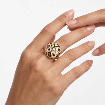 Mod Geometric Enamel Dome Ring
