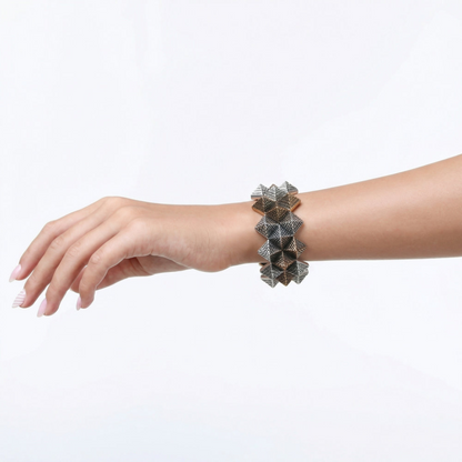 Two-Tone Pyramid Stud Bracelet