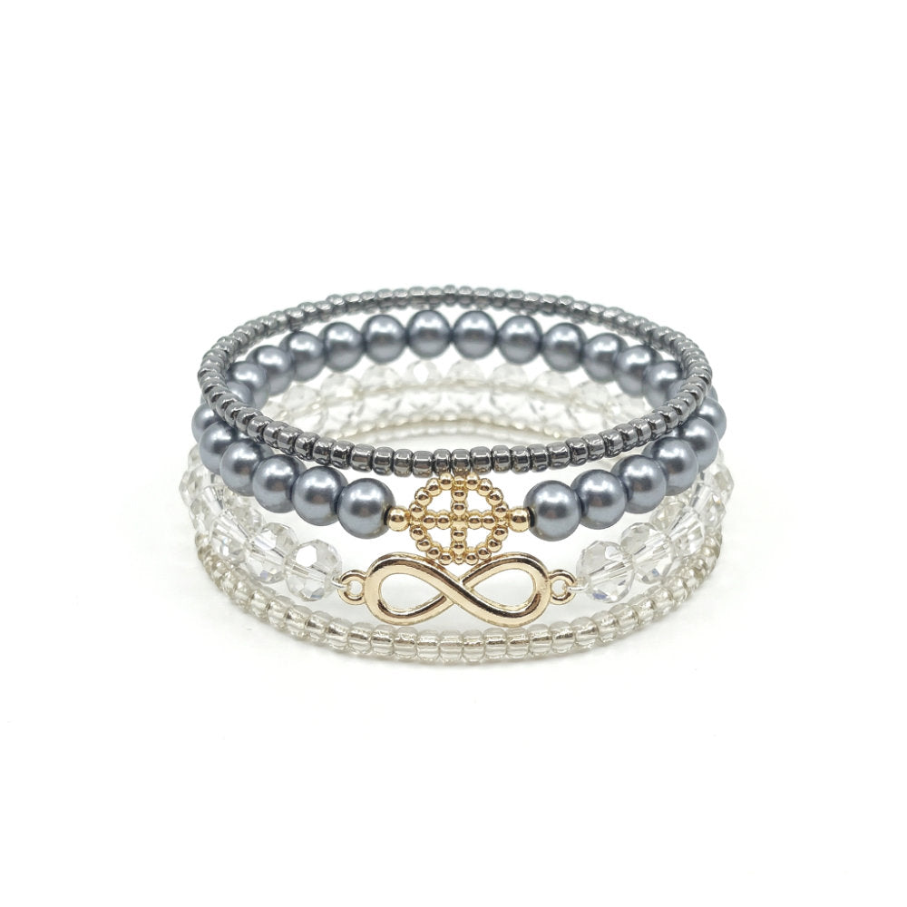 Slate Grey Harmony Bracelet Stack