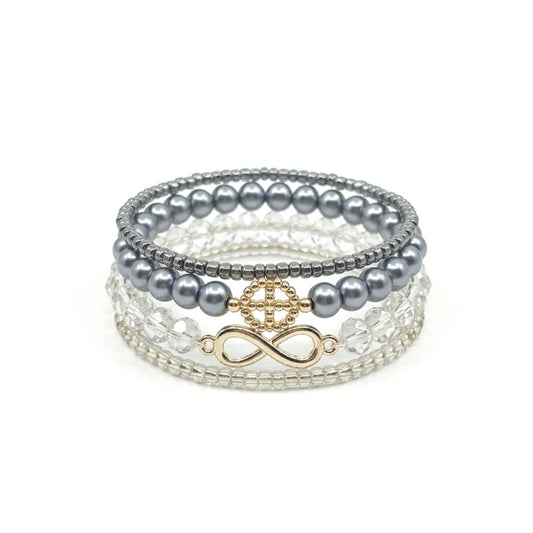 Slate Grey Harmony Bracelet Stack