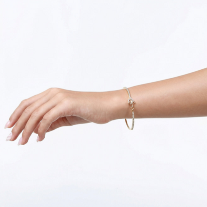 Golden Flora Crystal Bangle
