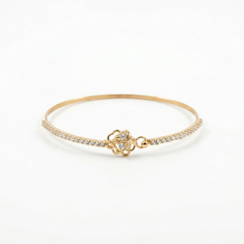Golden Petal Crystal Bangle
