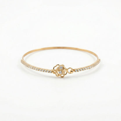 Golden Petal Crystal Bangle