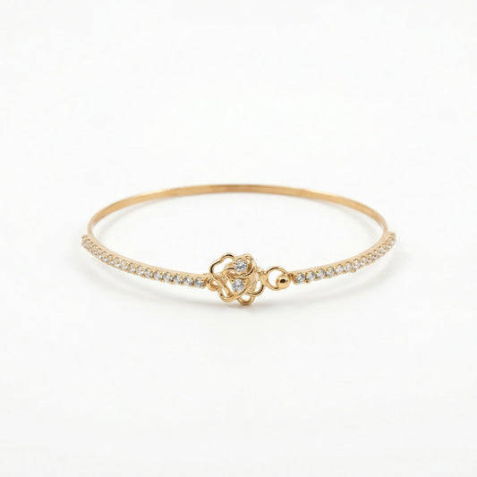 Golden Petal Crystal Bangle