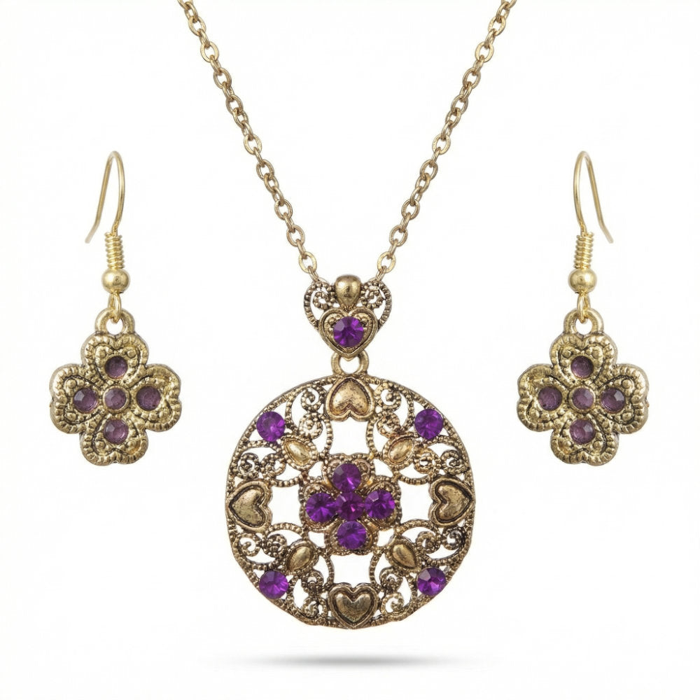 Amethyst Heart Jewelry Set