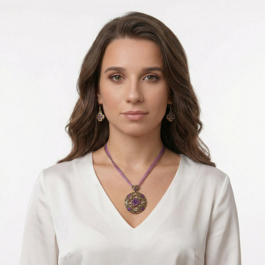 Amethyst Heart Jewelry Set