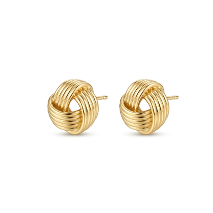 Gold Knot Stud Earrings