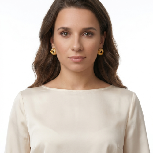Gold Knot Stud Earrings