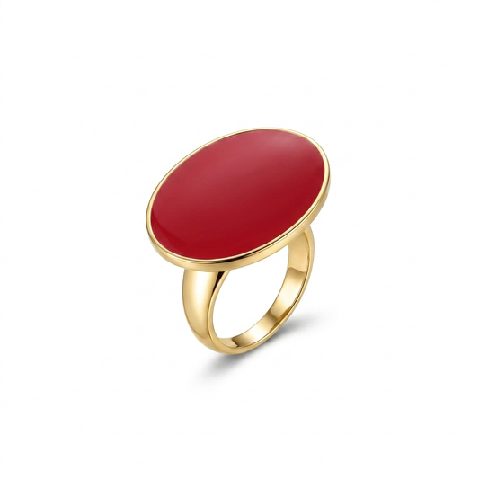 Round Enamel Statement Ring