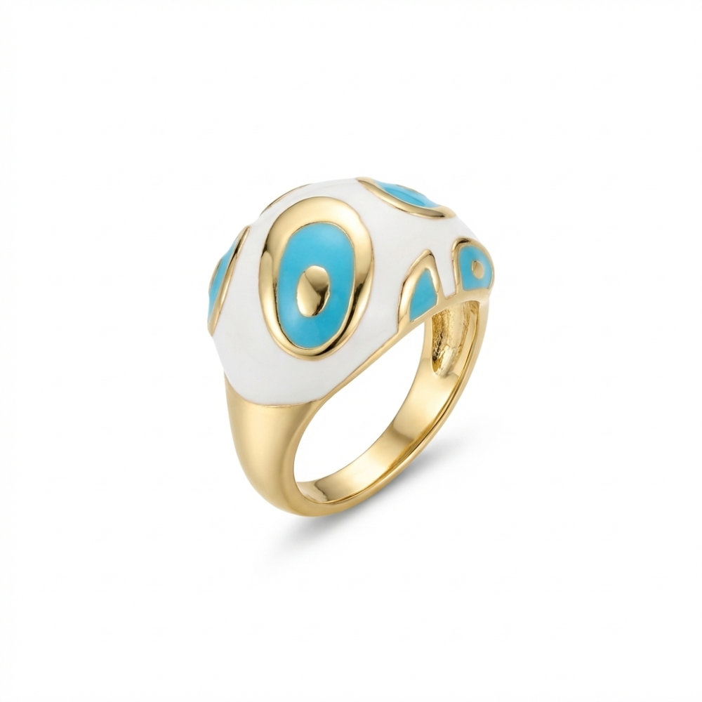 [BAONER019] Azure Motif Enamel Ring