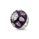 Midnight Plum Jeweled Dome Ring
