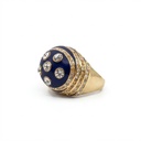 Navy Enamel & Crystal Orbit Ring