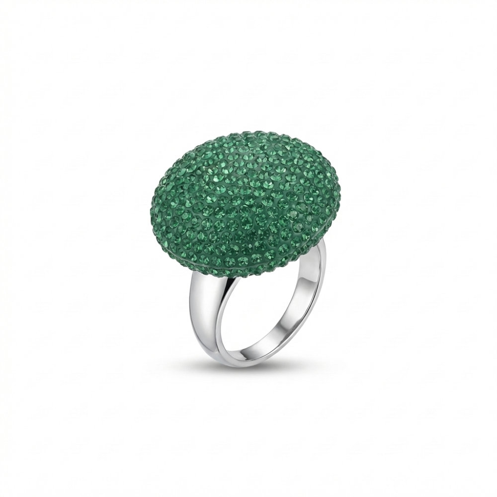 [BAONER001] Emerald Pave Dome Statement Ring