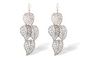 Silver Filigree Tiered Leaf Earrings