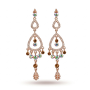 Champagne Sparkle Teardrop Chandelier Earrings