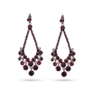 Magenta Crystal Teardrop Chandelier Earrings