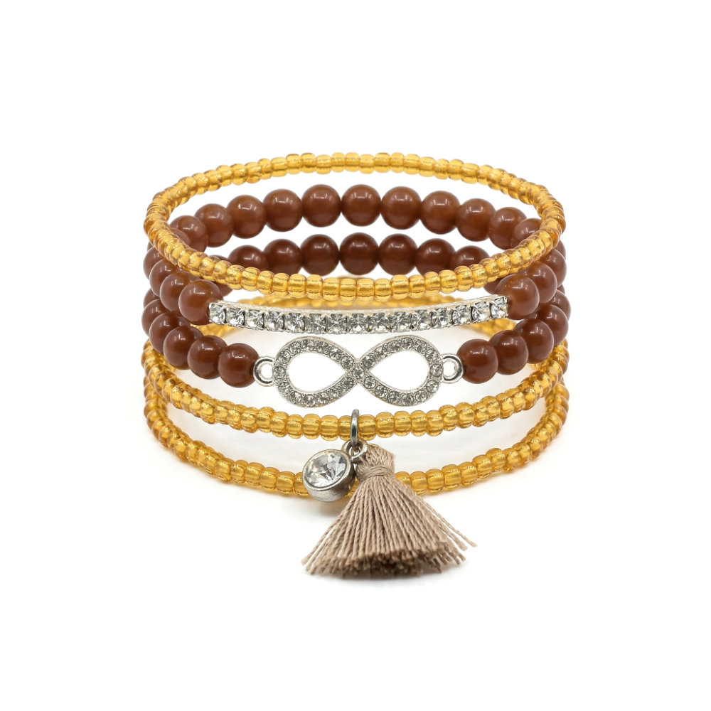 Earthy Beaded Infinity Stack