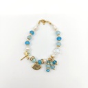 Coastal Blue & Pearl Charm Bracelet