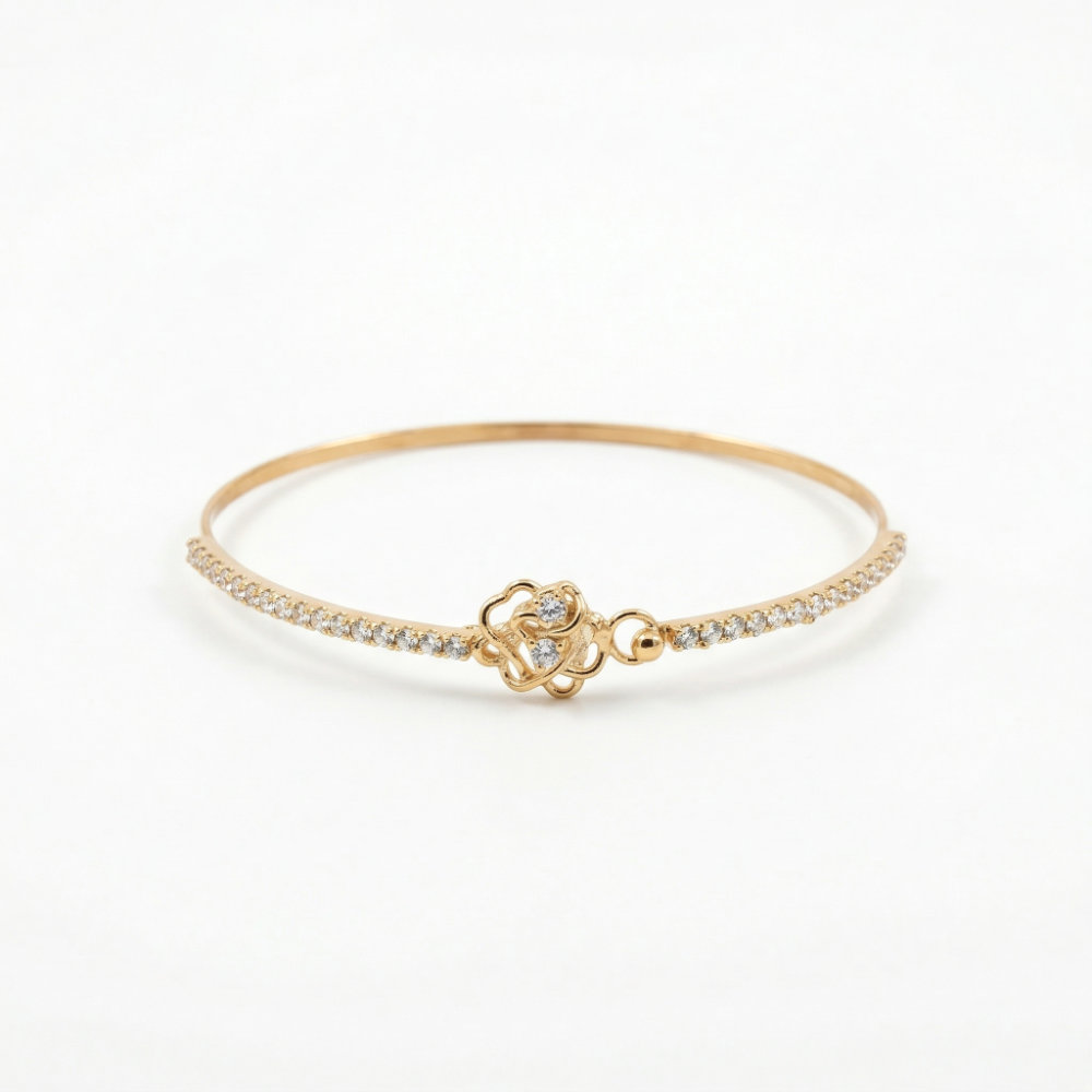 [BAHF021] Golden Petal Crystal Bangle