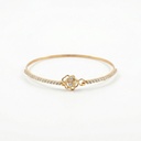 Golden Petal Crystal Bangle