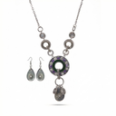 Antique Brass and Emerald Filigree Set