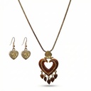 Vintage Amber Heart Drop Set