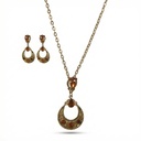 Amber Crystal Crescent Pendant Set