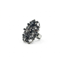 Vintage Noir Floral Crystal Statement Ring